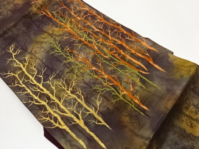 JAPANESE NAGOYA OBI / WOVEN TREES